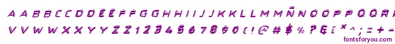 Secretfilesiiital-fontti – violetit fontit valkoisella taustalla