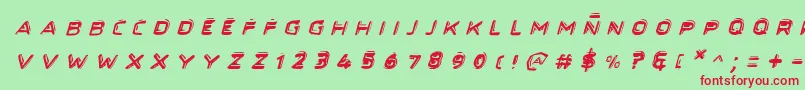 フォントSecretfilesiiital – 赤い文字の緑の背景