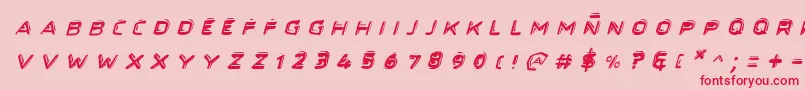 フォントSecretfilesiiital – ピンクの背景に赤い文字