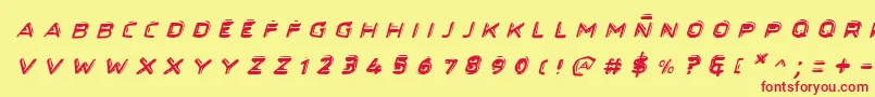 フォントSecretfilesiiital – 赤い文字の黄色い背景