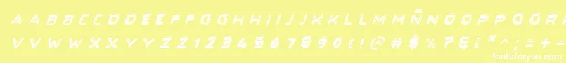 フォントSecretfilesiiital – 黄色い背景に白い文字