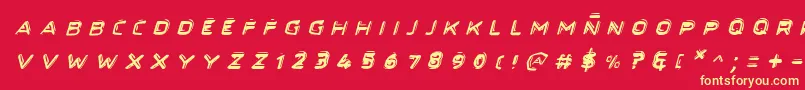 Secretfilesiiital-fontti – keltaiset fontit punaisella taustalla