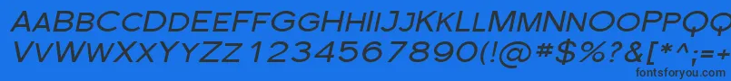 フォントFlorsn32 – 黒い文字の青い背景
