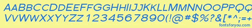 フォントFlorsn32 – 青い文字が黄色の背景にあります。