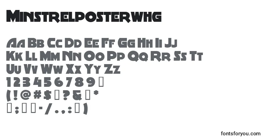 Czcionka Minstrelposterwhg – alfabet, cyfry, specjalne znaki