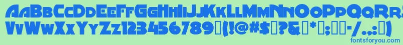 Minstrelposterwhg-fontti – siniset fontit vihreällä taustalla