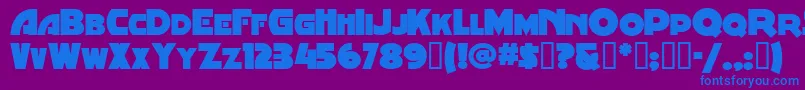 フォントMinstrelposterwhg – 紫色の背景に青い文字