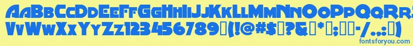 Minstrelposterwhg Font – Blue Fonts on Yellow Background