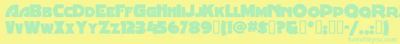 Minstrelposterwhg Font – Green Fonts on Yellow Background