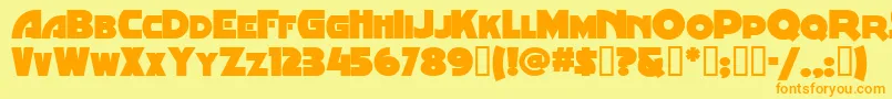 Minstrelposterwhg-Schriftart – Orangefarbene Schriften auf gelbem Hintergrund