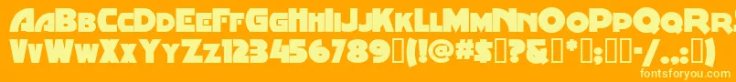 Minstrelposterwhg Font – Yellow Fonts on Orange Background