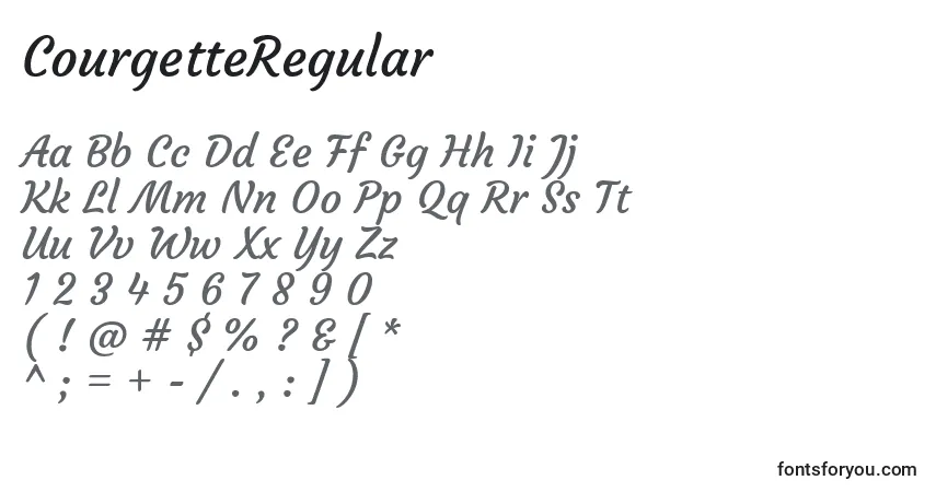 Schriftart CourgetteRegular – Alphabet, Zahlen, spezielle Symbole