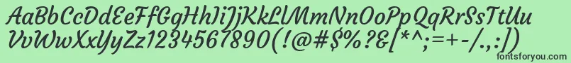 CourgetteRegular Font – Black Fonts on Green Background