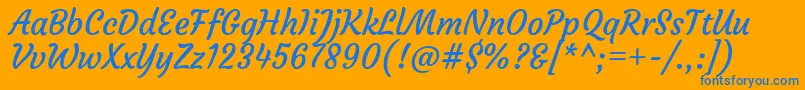 CourgetteRegular Font – Blue Fonts on Orange Background