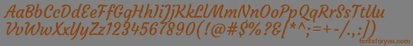 CourgetteRegular Font – Brown Fonts on Gray Background