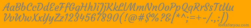 CourgetteRegular-Schriftart – Graue Schriften auf orangefarbenem Hintergrund