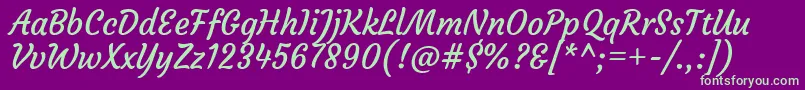 CourgetteRegular Font – Green Fonts on Purple Background