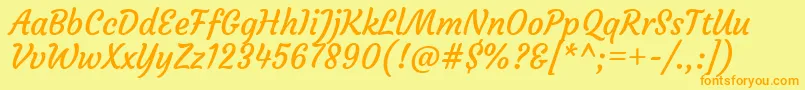 CourgetteRegular Font – Orange Fonts on Yellow Background
