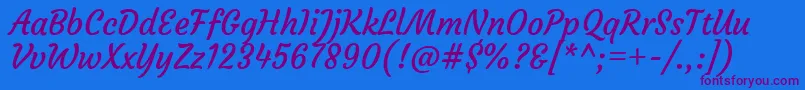 CourgetteRegular Font – Purple Fonts on Blue Background