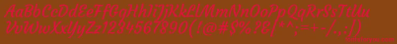 CourgetteRegular Font – Red Fonts on Brown Background
