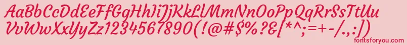 CourgetteRegular-Schriftart – Rote Schriften auf rosa Hintergrund