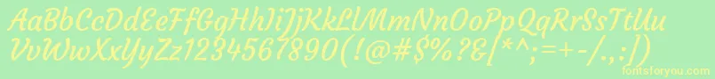 CourgetteRegular Font – Yellow Fonts on Green Background