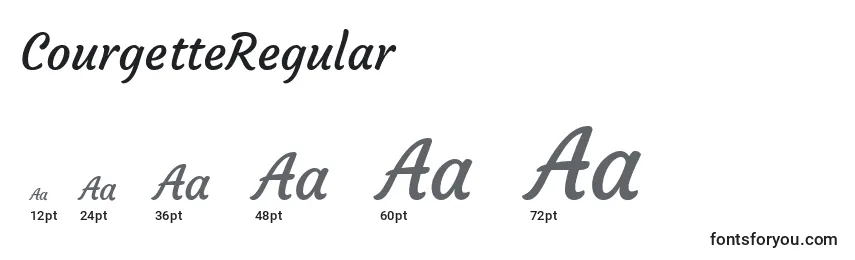 Размеры шрифта CourgetteRegular