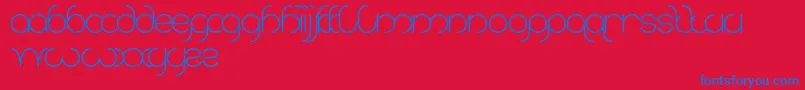 フォントKaritza – 赤い背景に青い文字