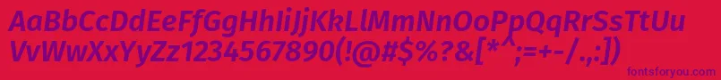FirasansSemibolditalic Font – Purple Fonts on Red Background