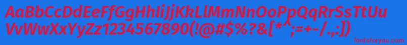 FirasansSemibolditalic Font – Red Fonts on Blue Background