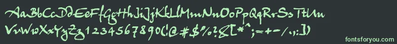 フォントJuergen – 黒い背景に緑の文字