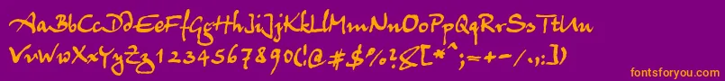Шрифт Juergen – оранжевые шрифты на фиолетовом фоне