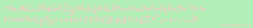 Шрифт Juergen – розовые шрифты на зелёном фоне