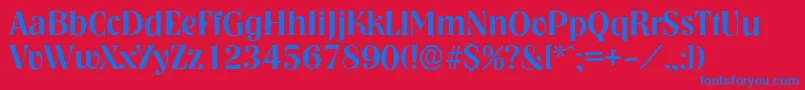 NashvilleserialMediumRegular Font – Blue Fonts on Red Background