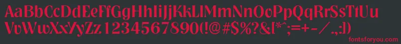 NashvilleserialMediumRegular Font – Red Fonts on Black Background