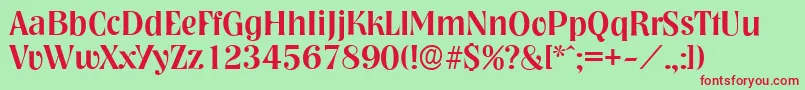 NashvilleserialMediumRegular Font – Red Fonts on Green Background