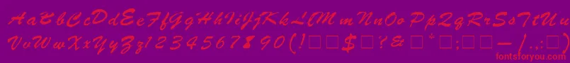 StyleMedium-Schriftart – Rote Schriften auf violettem Hintergrund