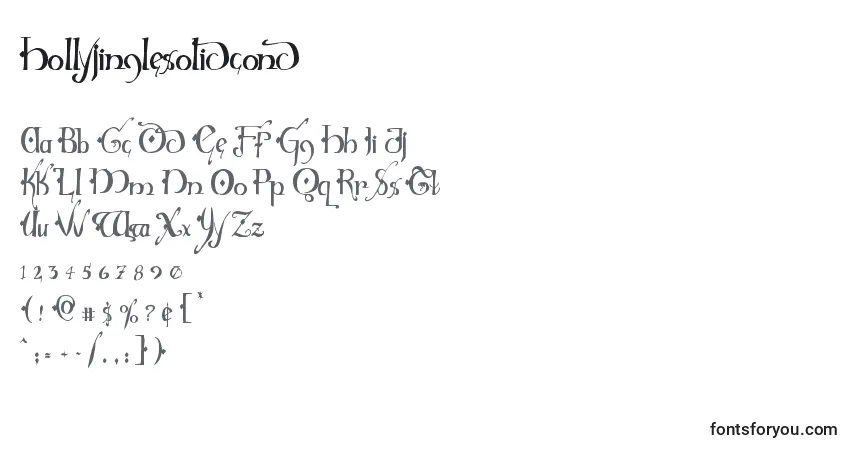 Czcionka Hollyjinglesolidcond – alfabet, cyfry, specjalne znaki