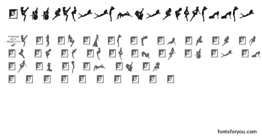 A fonte Darrianssexysilouettes – alfabeto, números, caracteres especiais