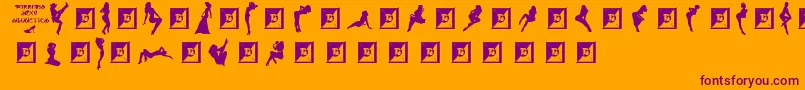 Darrianssexysilouettes Font – Purple Fonts on Orange Background