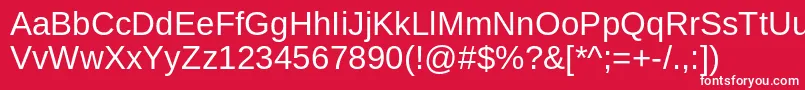 フォントArimo – 赤い背景に白い文字