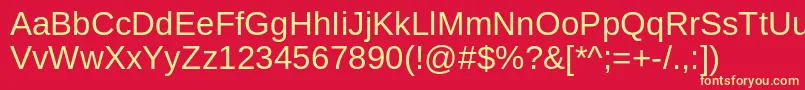 Arimo Font – Yellow Fonts on Red Background