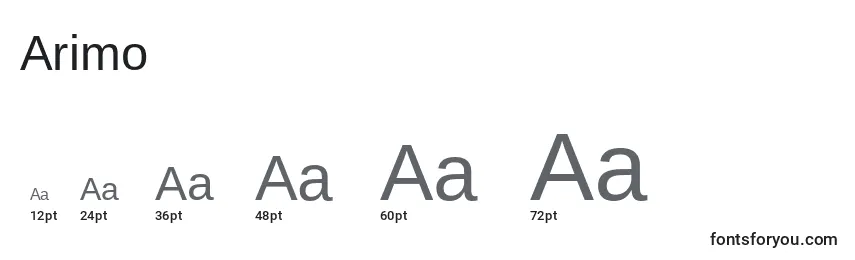 Размеры шрифта Arimo