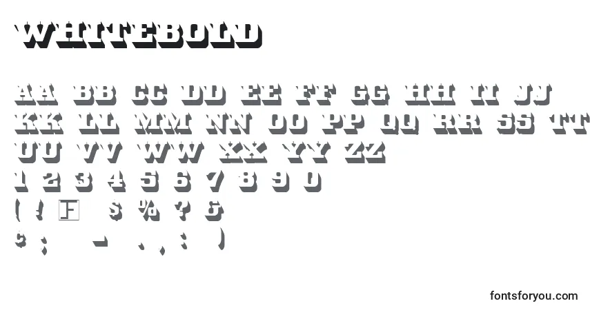 Czcionka WhiteBold – alfabet, cyfry, specjalne znaki