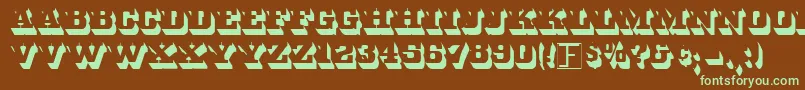 WhiteBold-fontti – vihreät fontit ruskealla taustalla