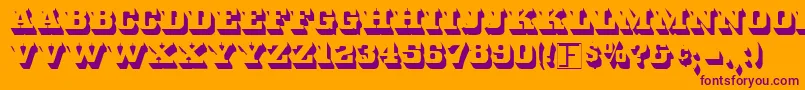 WhiteBold-Schriftart – Violette Schriften auf orangefarbenem Hintergrund