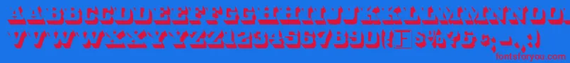 フォントWhiteBold – 赤い文字の青い背景