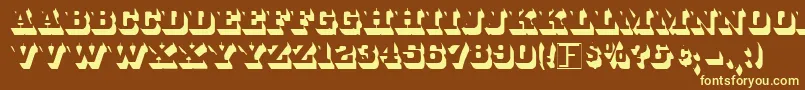 WhiteBold-fontti – keltaiset fontit ruskealla taustalla