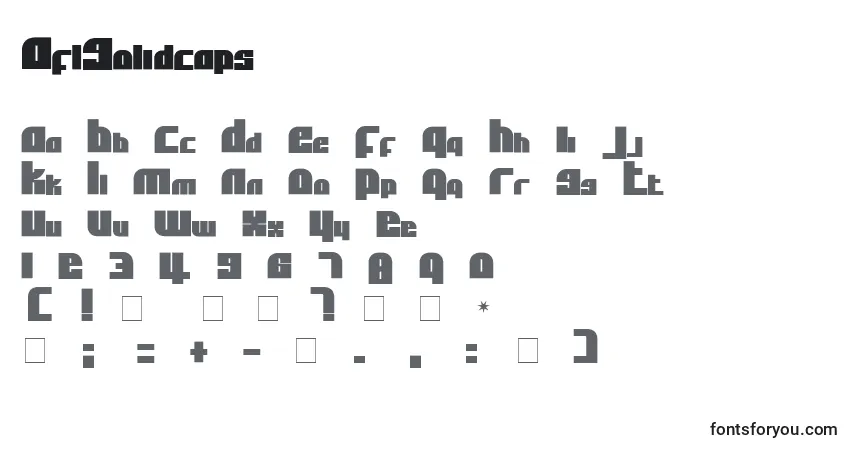 A fonte AflSolidcaps – alfabeto, números, caracteres especiais