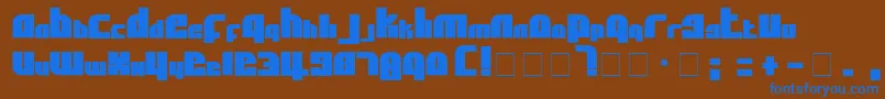 フォントAflSolidcaps – 茶色の背景に青い文字